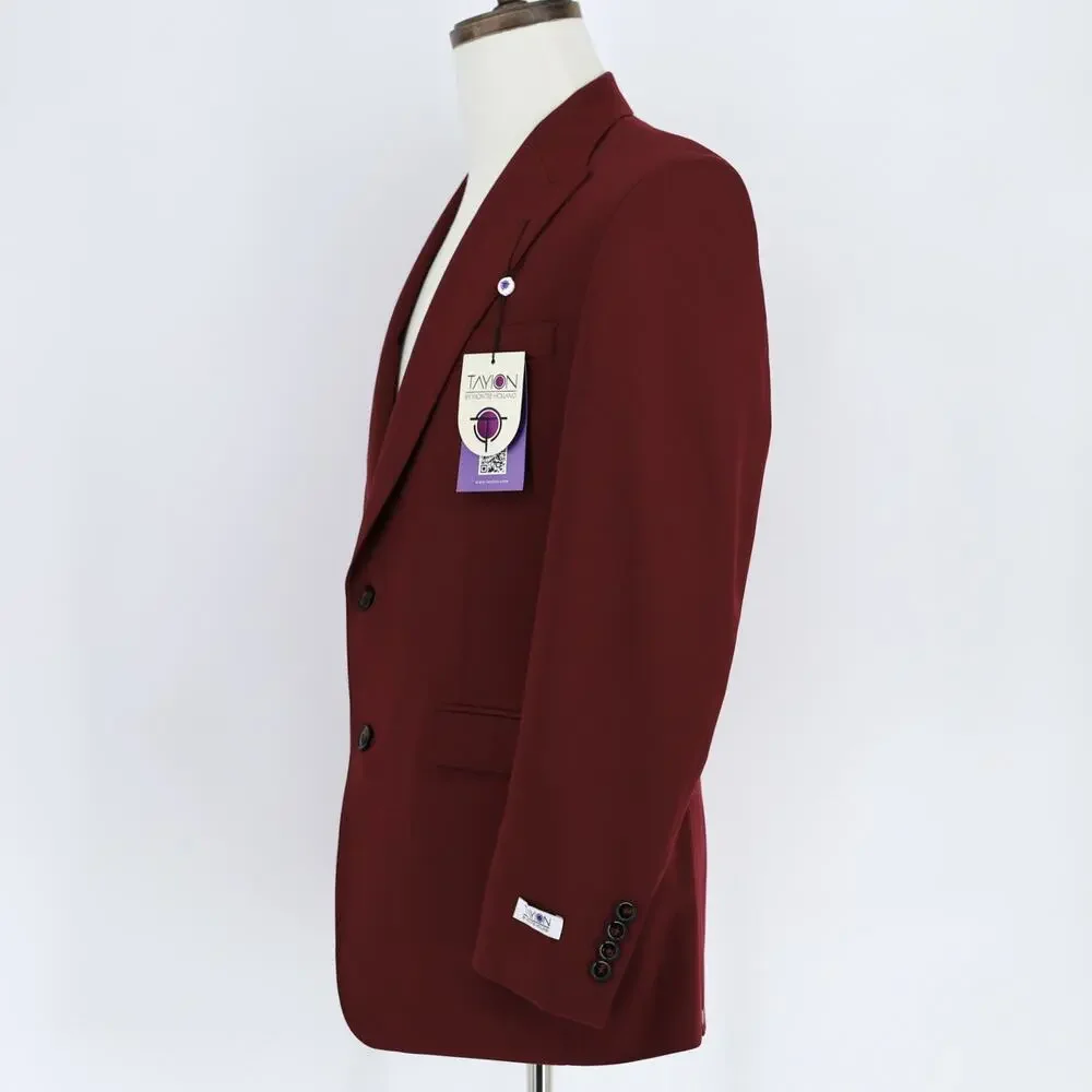 Tayion Collection Suit Jacket Men's Red Solid Classic-Fit Formal Blazer Size 38R